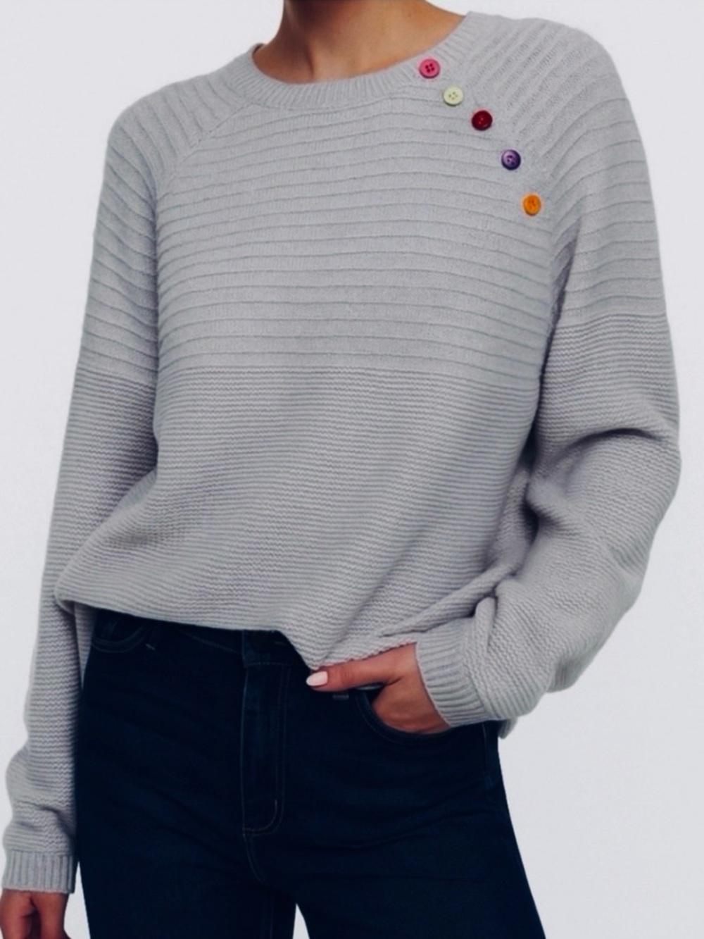 Tabitha Webb Double Links Button Yoke Sweater NWT